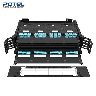 2U ultrahøj densitet Fortermineret fiberfordelingsboks